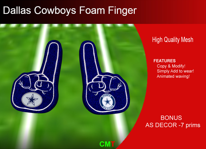Second Life Marketplace - Dallas Cowboys Foam Finger